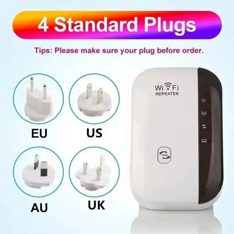 Wifi Repeater Wireless Signal Amplifier Extended Network Enhancer EU US Home Router 300M through the Wall Bedroom Receive Moving