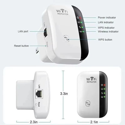 Wifi Repeater Wireless Signal Amplifier Extended Network Enhancer EU US Home Router 300M through the Wall Bedroom Receive Moving