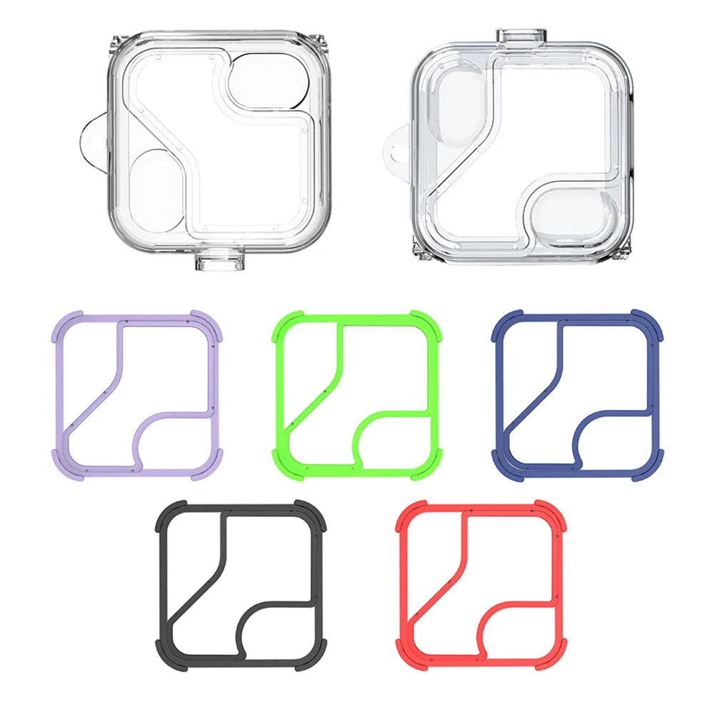 Headphone Shell PC Transparent Headphone Box Case with 5 Pairs Silicone Ring Waterproof Lanyard and Metal Hook for Nothing Ear 2