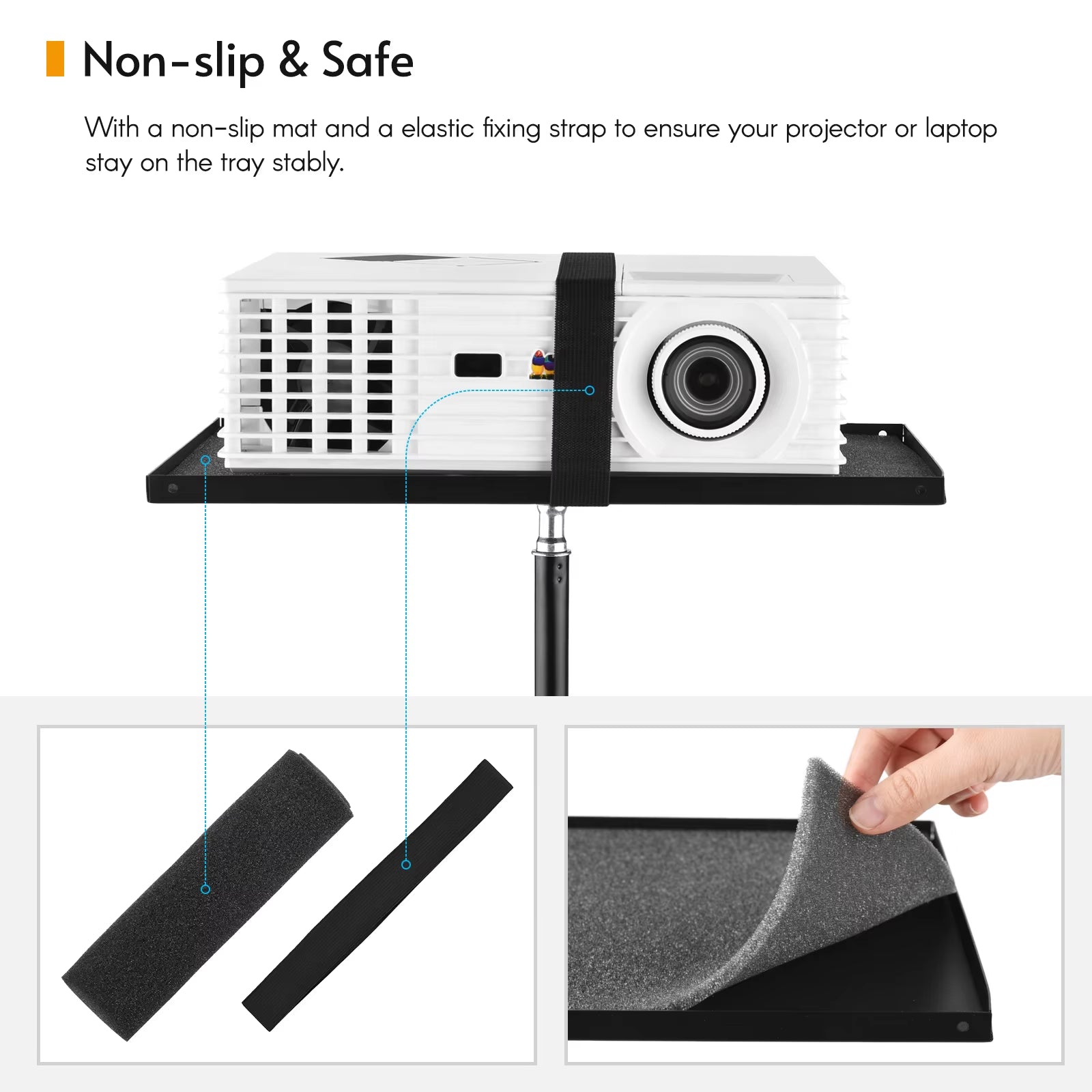 Universal Laptop Projector Tripod Stand Holder Aluminum Alloy Computer Projector Floor Stand 41-135Cm/ 16-53In Ajudtable Height