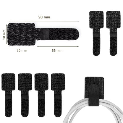 Adjustable Self-Adhesive Reusable Cable Ties for Cord Management and Organization