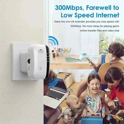 Wifi Repeater Wireless Signal Amplifier Extended Network Enhancer EU US Home Router 300M through the Wall Bedroom Receive Moving