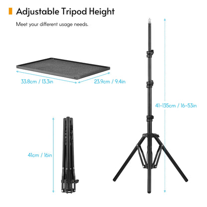 Universal Laptop Projector Tripod Stand Holder Aluminum Alloy Computer Projector Floor Stand 41-135Cm/ 16-53In Ajudtable Height