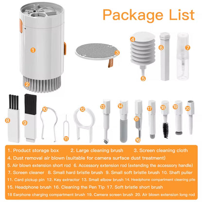 20-in-1 Digital Cleaning Tool Set for Cameras, Mobile Phones, Laptops, and AirPods Pro